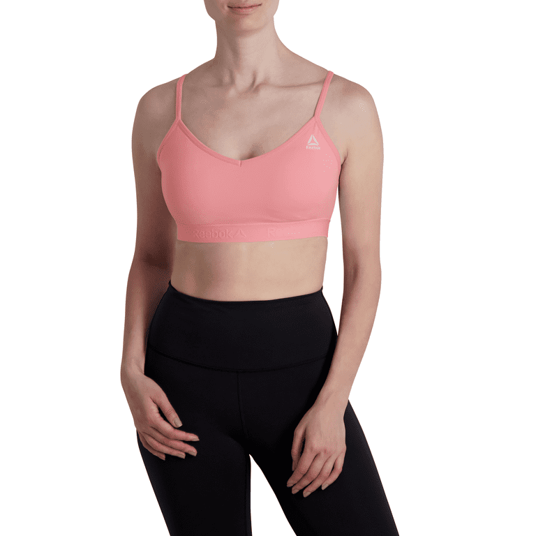 Reebok Women's Everyday Racerback Sports Bra with Mesh Panel and Removable  Cups 