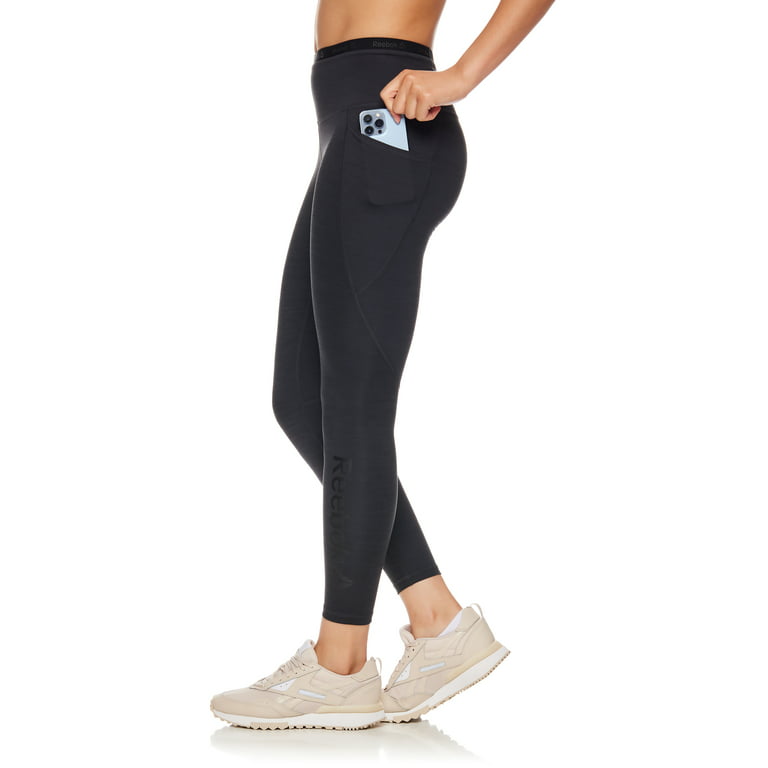 Reebok Women's Flex High Rise 7/8 Legging With Side Pockets And 25 Inseam  