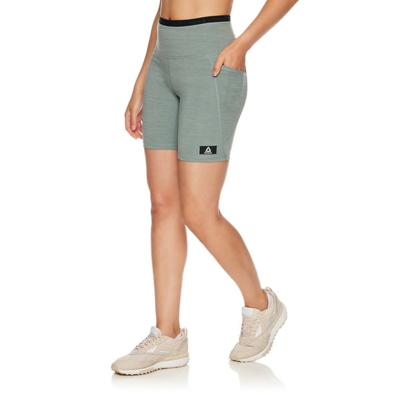 Reebok Women's Flex High Rise Compression Shorts with Pockets, Sizes XS-XXXL