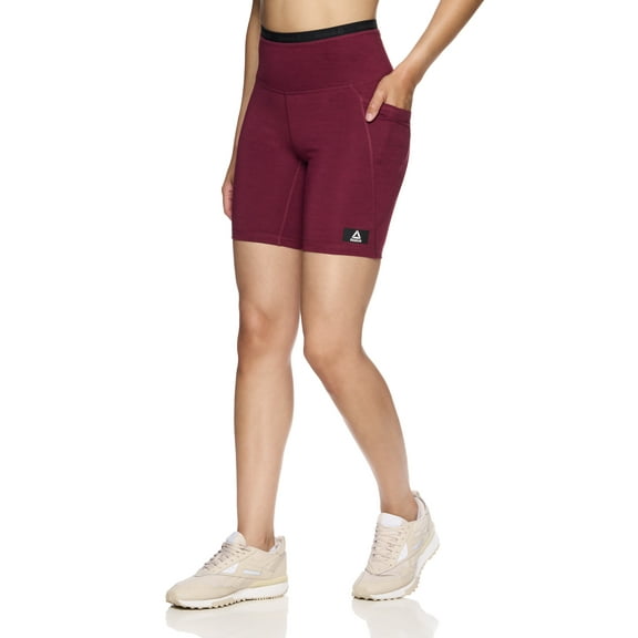 Reebok Women's Flex High Rise Compression Shorts with Pockets, Sizes XS-XXXL