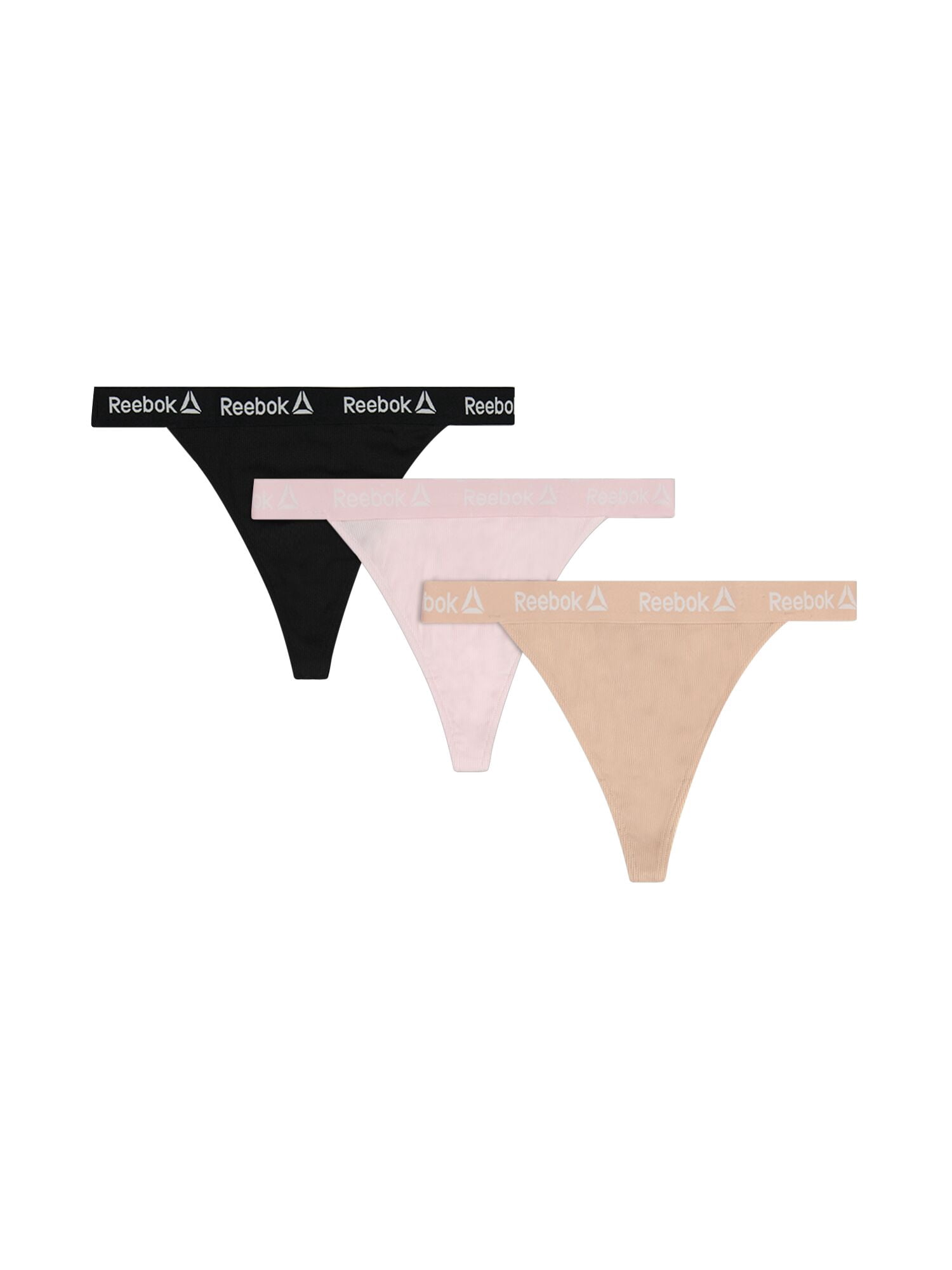 Reebok Women’s Flex Rib High-Cut Thong Underwear, 3-Pack, Size S - 2XL