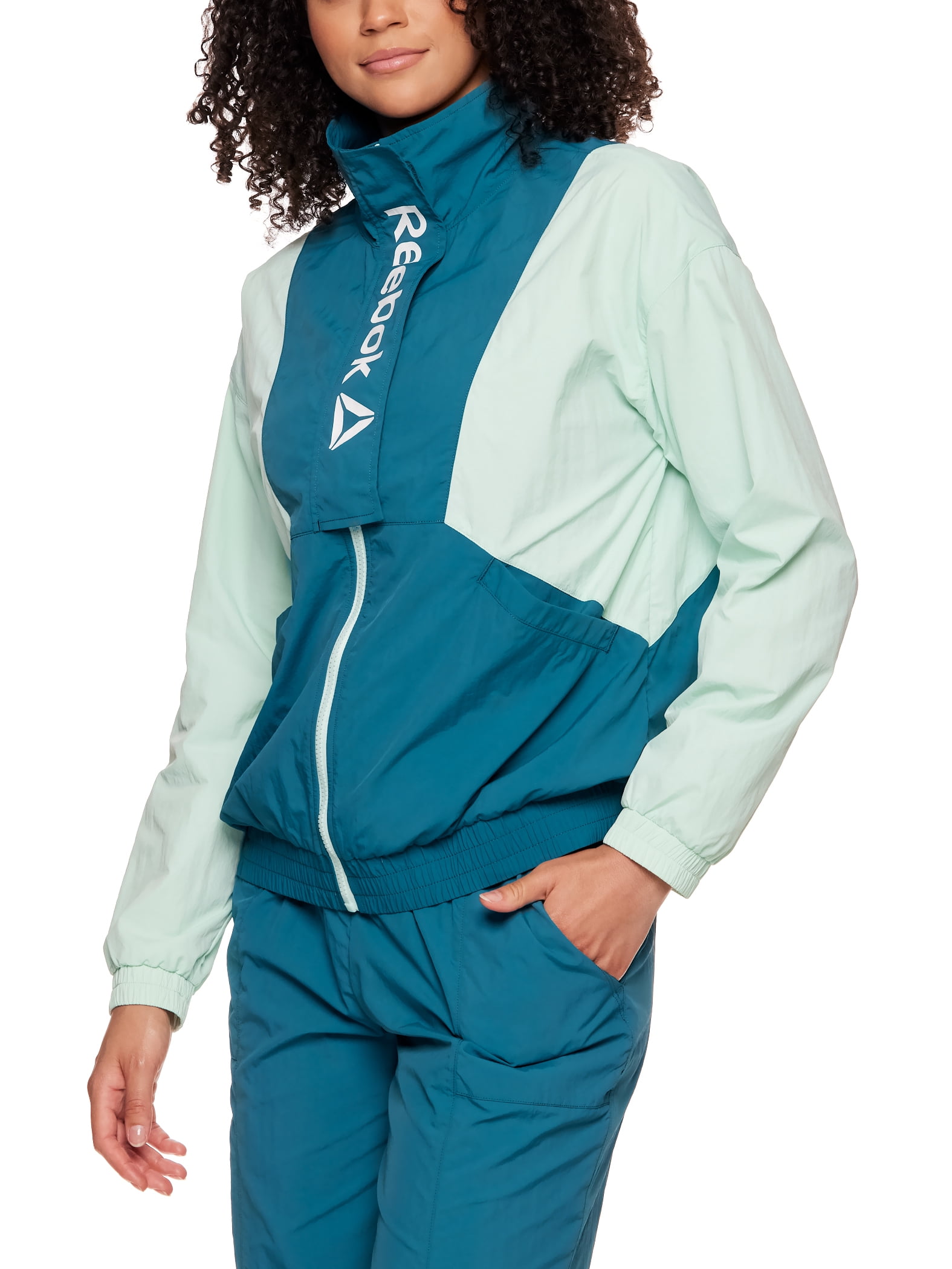 Reebok Women's Focus Track Jacket Nylon Cozy Winter Front Flap and ...
