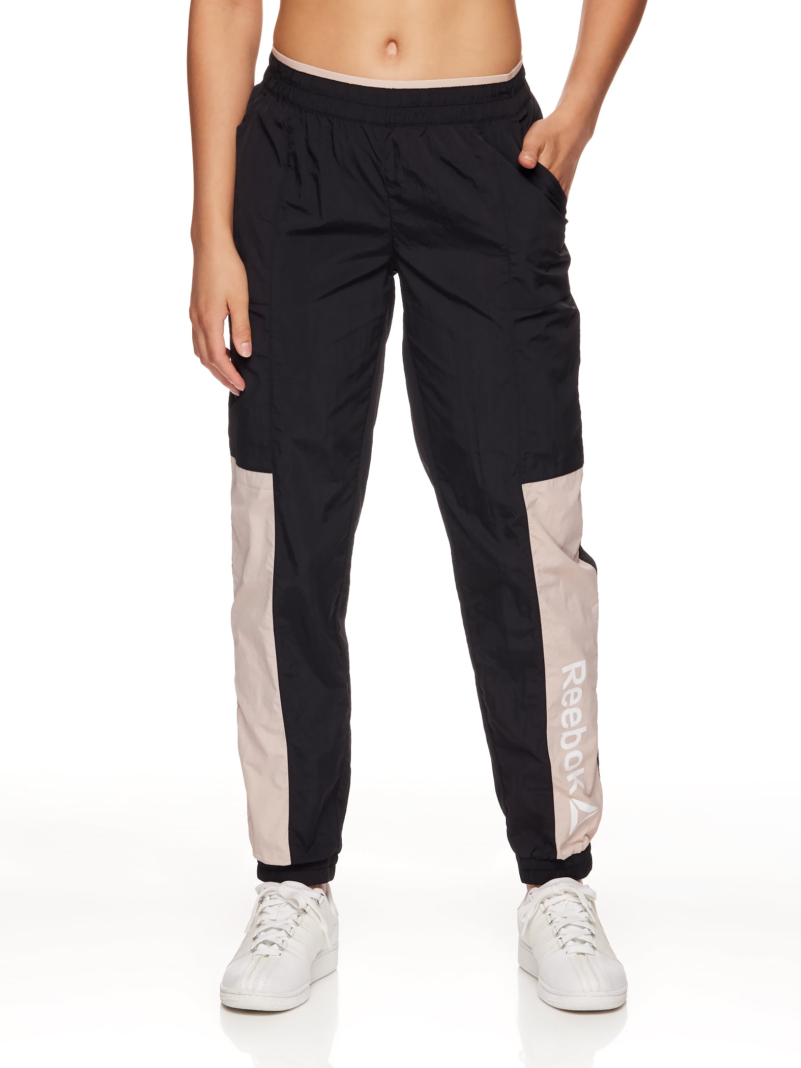 Reebok Women's Focus Track Woven Pants with Front Pockets and Back Zipper  Pocket
