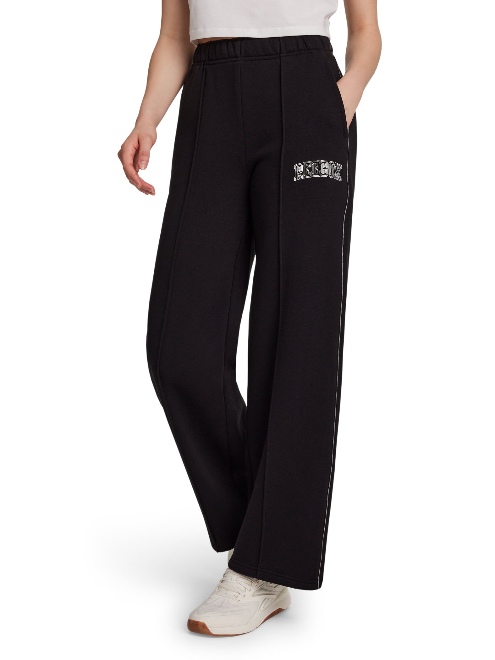 Reebok Women's Game Day Fleece Contrast Stitch Wide Leg Pant, Sizes XS-4X