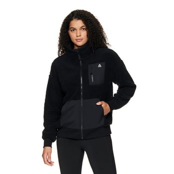Reebok Women's Getaway Sherpa Jacket With Front Zipper Pocket