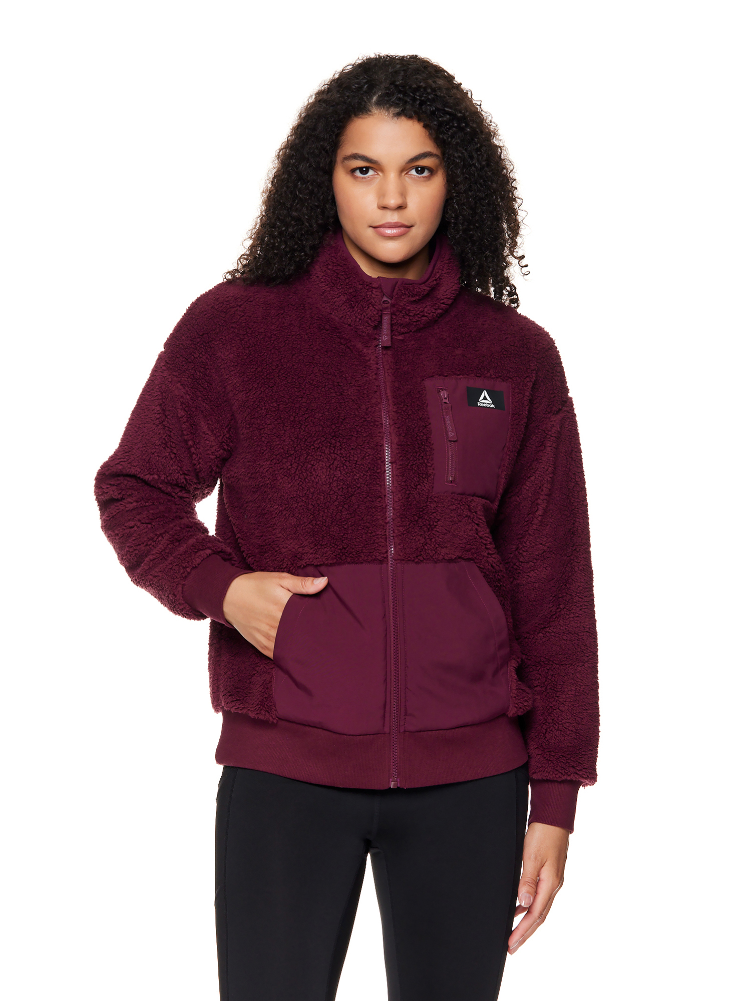 Reebok Women's Getaway Sherpa Jacket With Front Zipper Pocket - Walmart.com