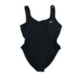 thumbnail image 1 of Reebok Womens One Piece Scoop Neck Athletic Swimsuit Swimwear Black M, 1 of 2
