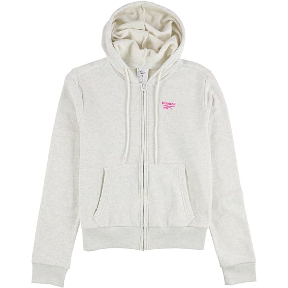 Reebok Womens French Terry Hoodie Sweatshirt, Pink, Small