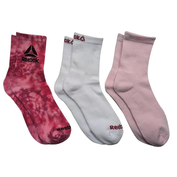 Reebok Women's Limited Edition Cushion Mid-Crew Socks, 3-Pack