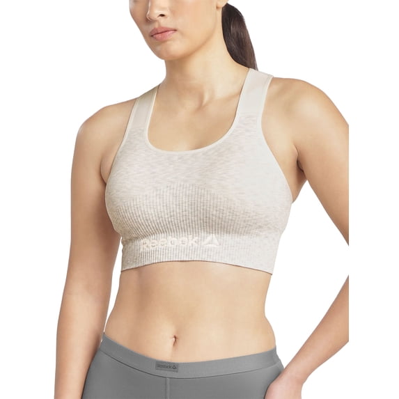 Reebok Women's Medium Impact Seamless Racerback Sports Bra, 1 Pack, Sizes S - XXXL