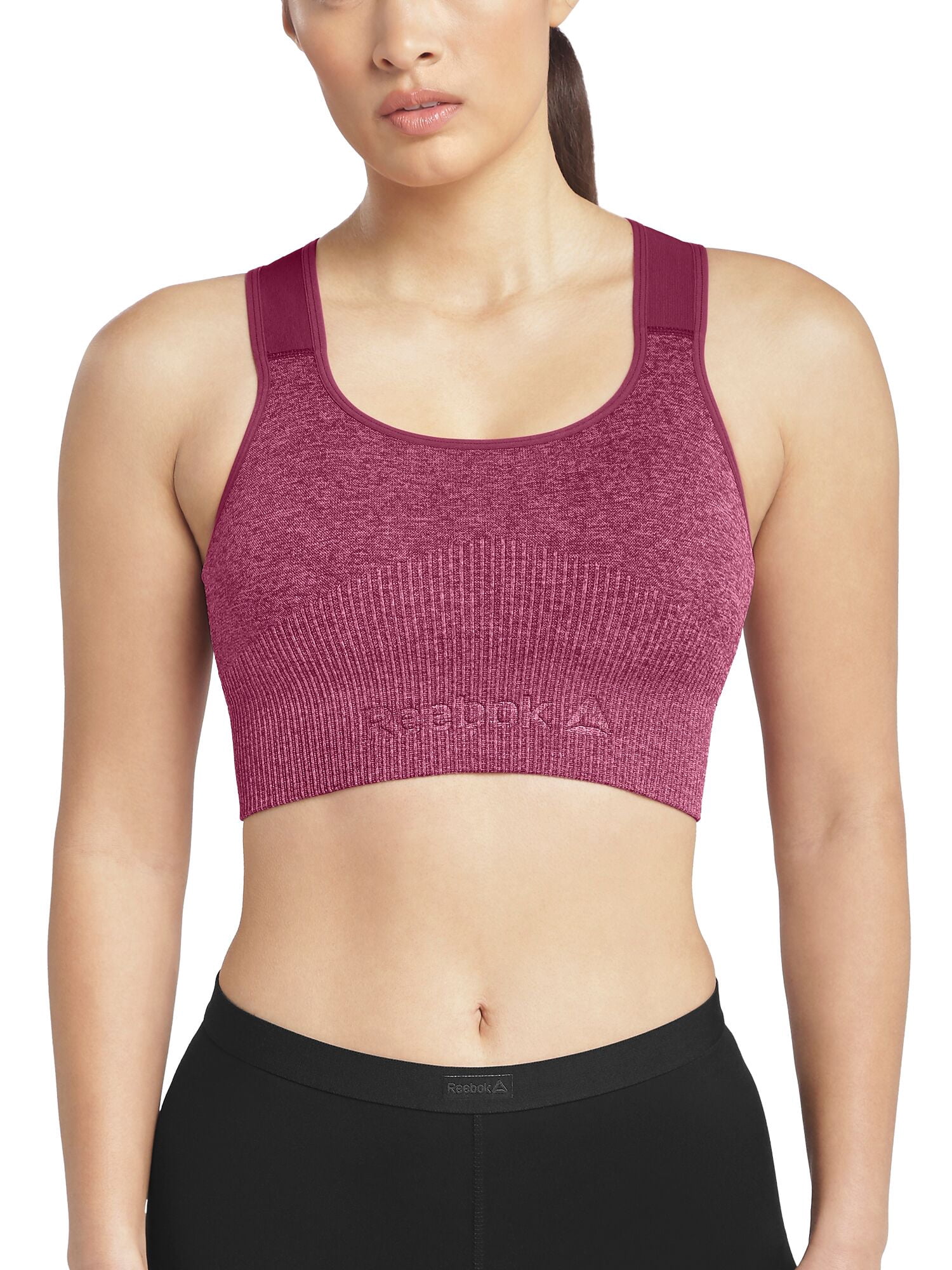 Reebok Women's Medium Impact Seamless Racerback Sports Bra, 1 Pack, Sizes S - XXXL