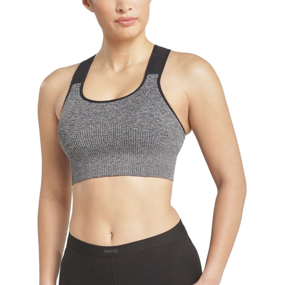 Reebok Women's Medium Impact Seamless Racerback Sports Bra, 1 Pack, Sizes S - XXXL