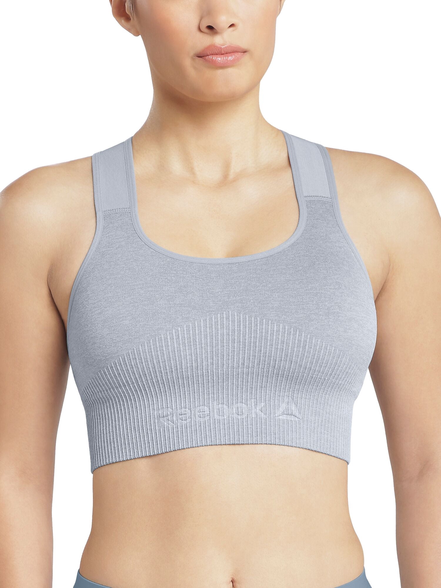Reebok Women's Medium Impact Seamless Racerback Sports Bra, 1 Pack, Sizes S - XXXL