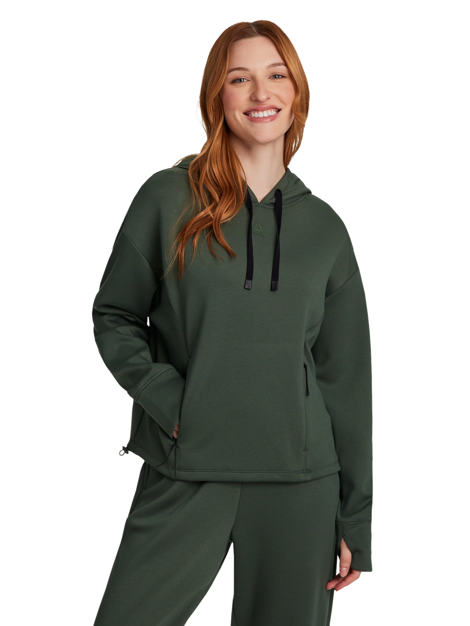 Reebok Women's Momentum Hoodie with Bungee Cinched Bottom, Sizes XS-XXXL