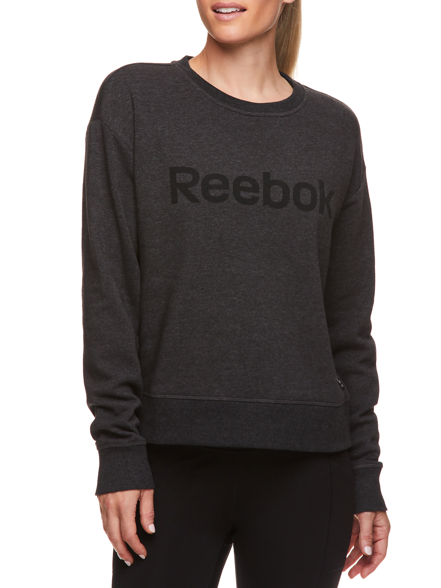Reebok Women's Plus Size Cozy Crewneck Sweater with Graphic - image 1 of 4