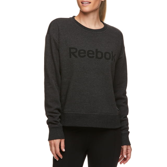 Reebok Women's Plus Size Cozy Crewneck Sweater with Graphic