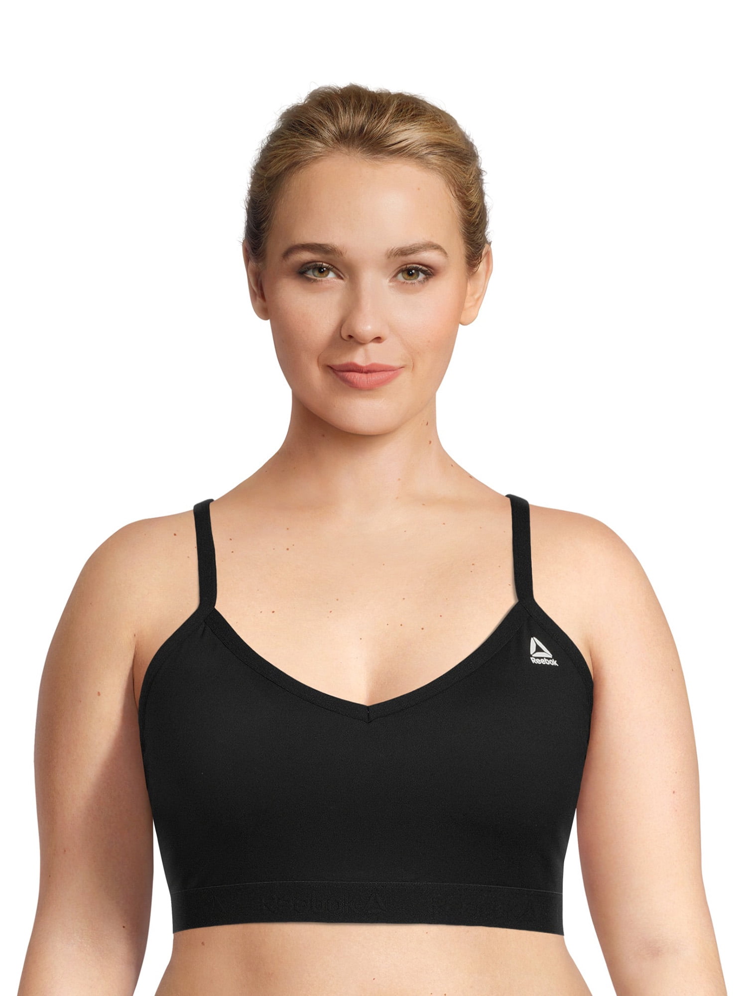 Reebok Women's Plus Size Everyday Racerback Sports Bra with Mesh Panel