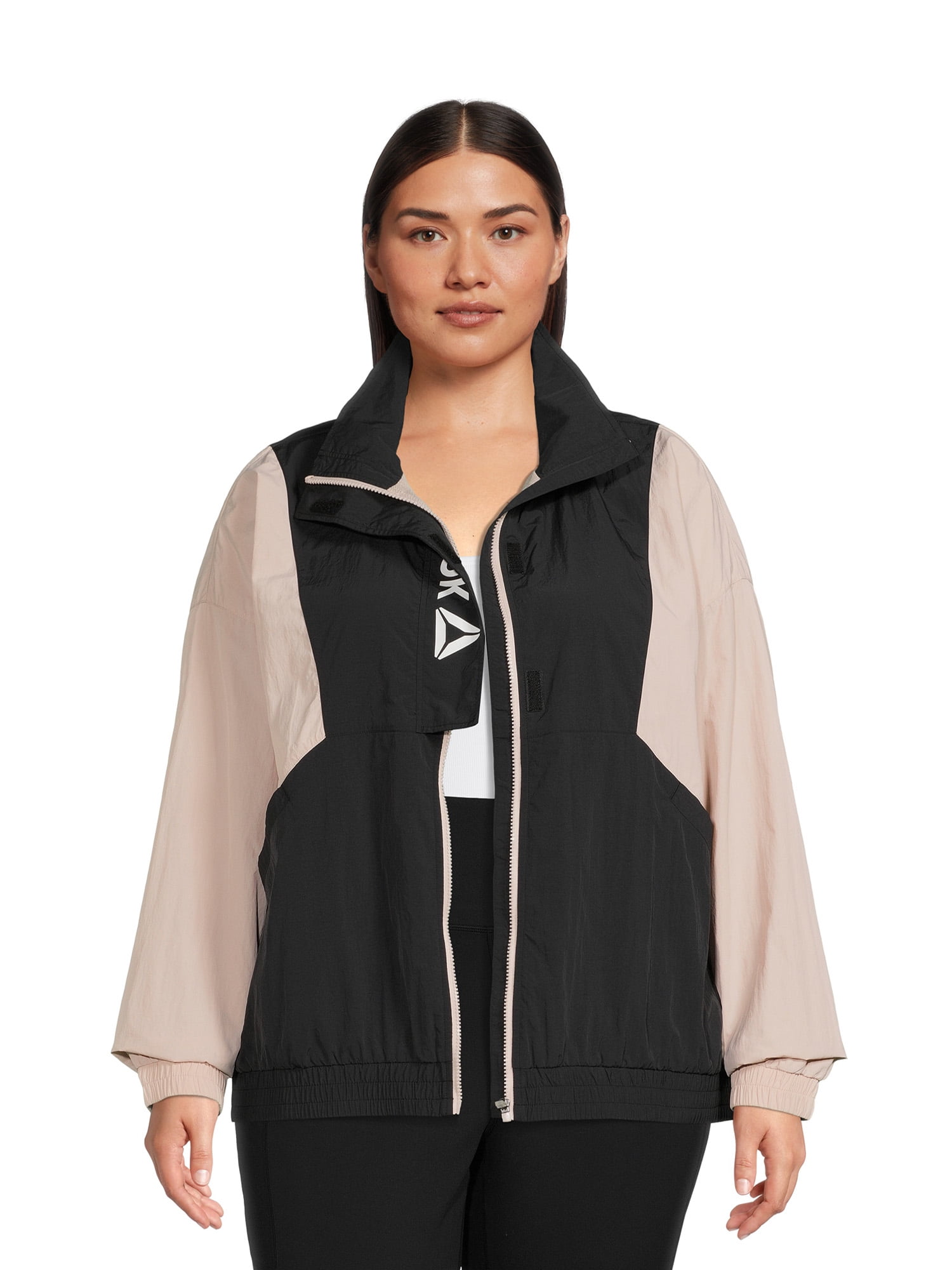 Reebok Women s Plus Size Focus Track Jacket with Front Pockets and Front Flap Walmart