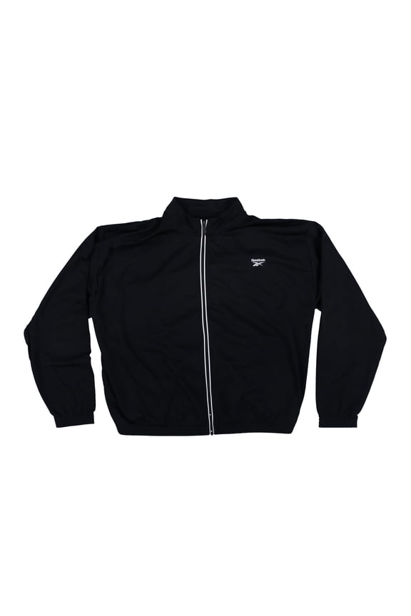 Women's Plus Size Full Zip Track Jacket Active Comfort Black White 3X New