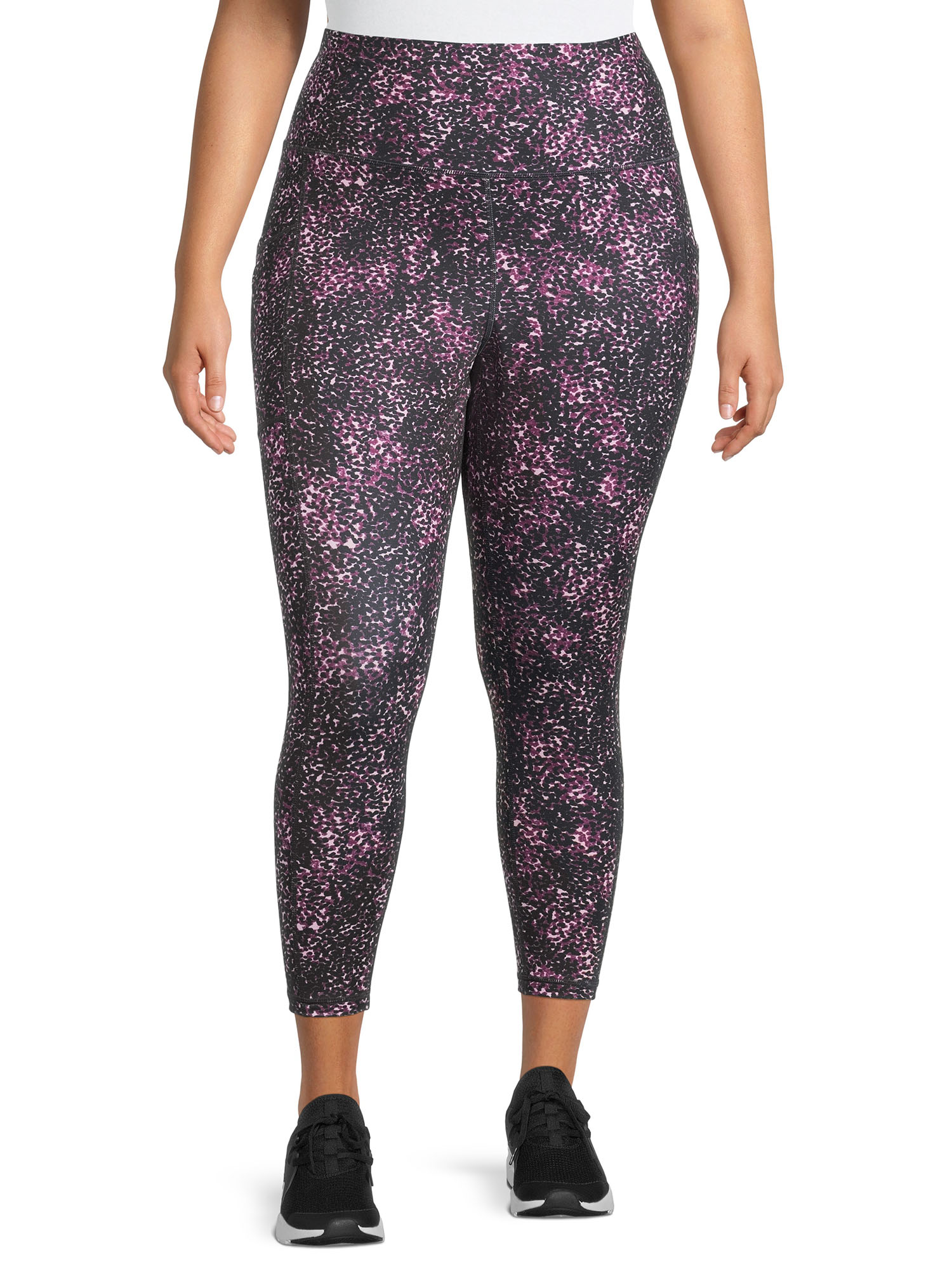 Reebok Women's Plus Size High-Waisted Athletic Leggings with Side Pockets - image 1 of 5