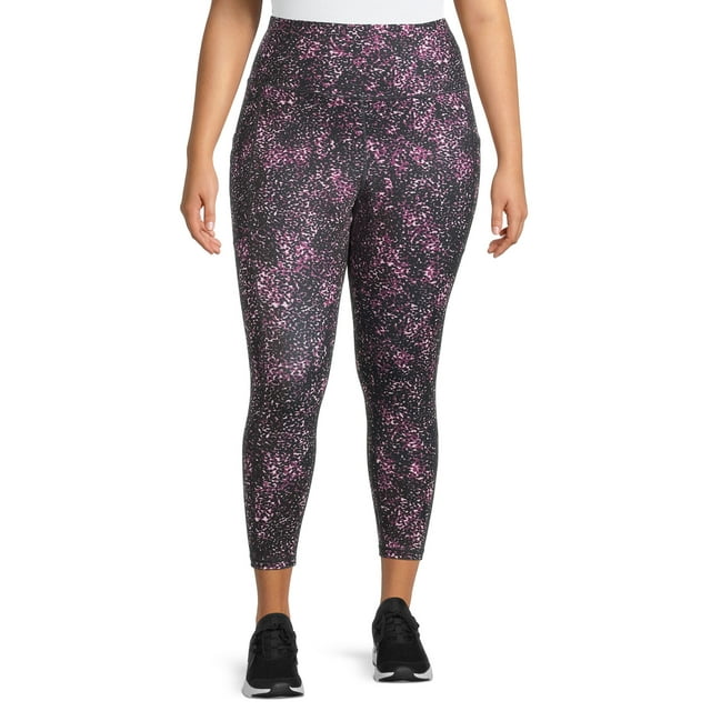 Reebok Women's Plus Size High-Waisted Athletic Leggings with Side Pockets