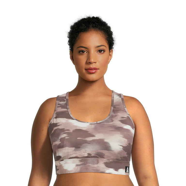 Reebok Women's Plus Size Medium Impact Getaway Bra with Pocket and  Removable Cups, Sizes 1X-4X 
