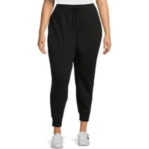 Just My Size Women's Plus Size French Terry Jogger Sweatpants with Lace ...