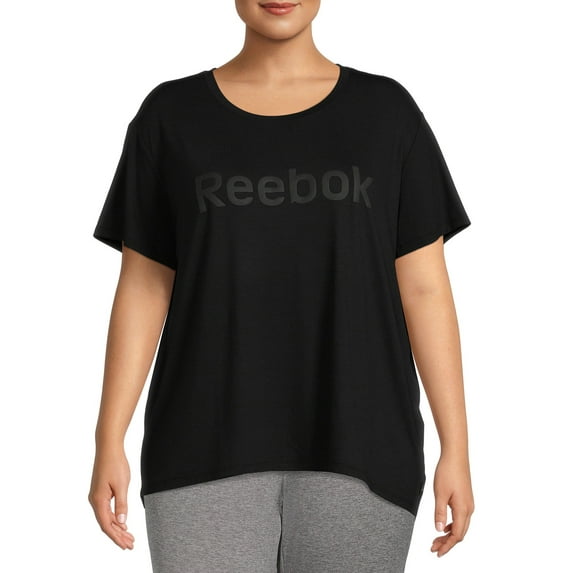 Reebok Women's Plus Size Renew Short Sleeve High Low Tee