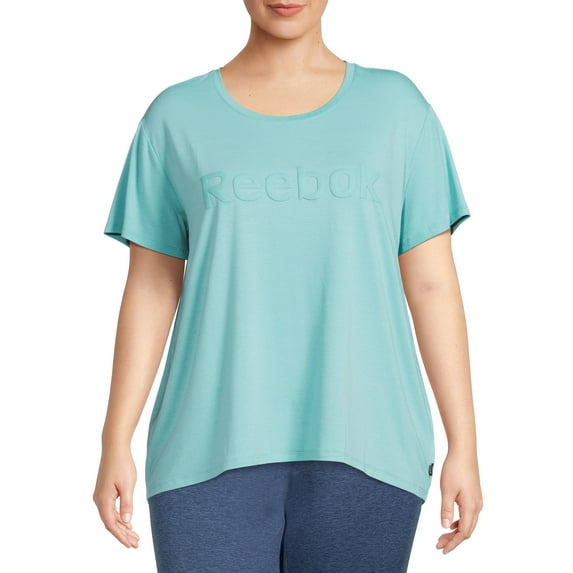 Reebok Women's Plus Size Renew Short Sleeve High Low Tee