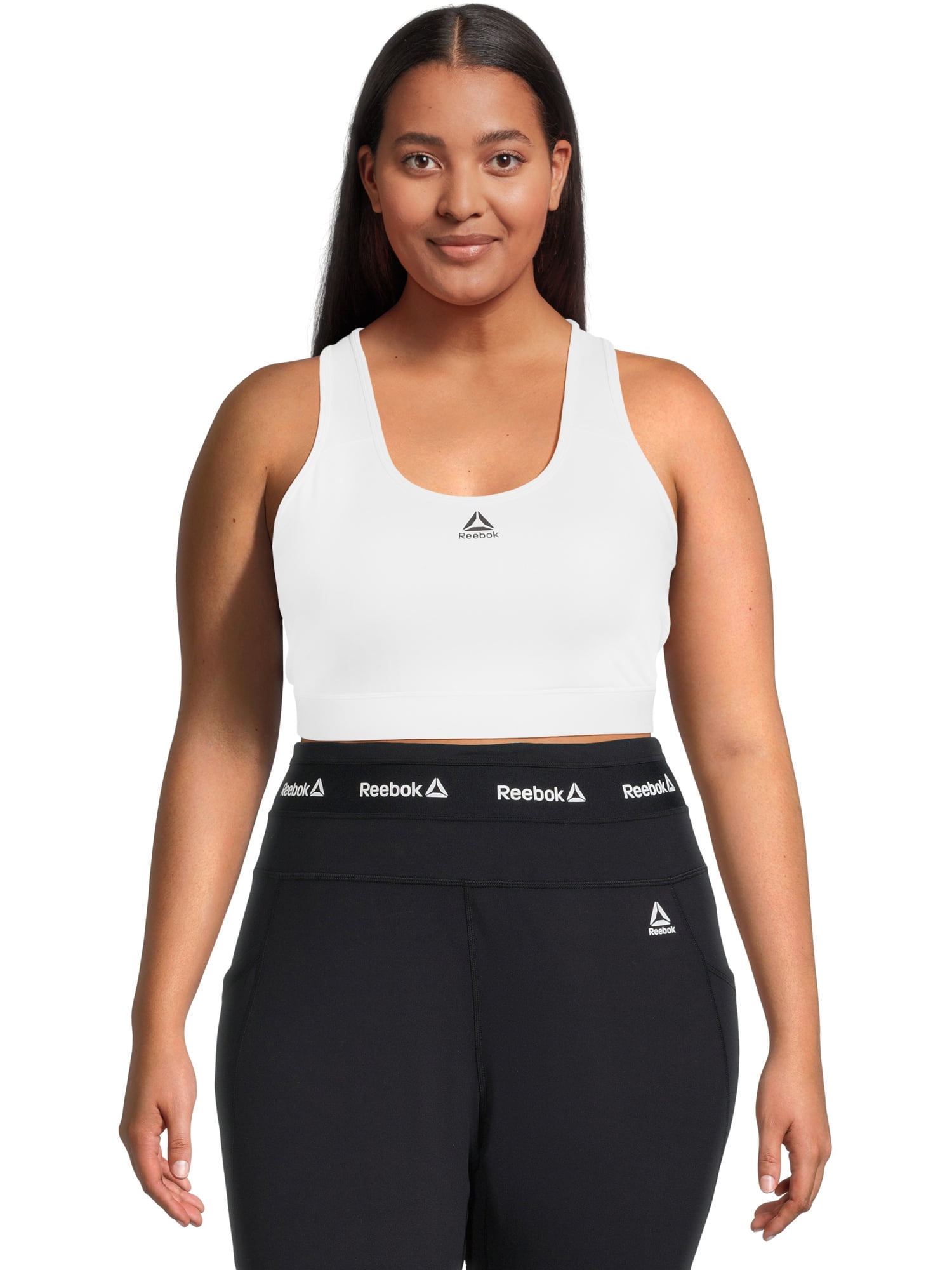 Reebok Women's Plus Size Stronger Sports Bra with Mesh Panel and Removable  Cups