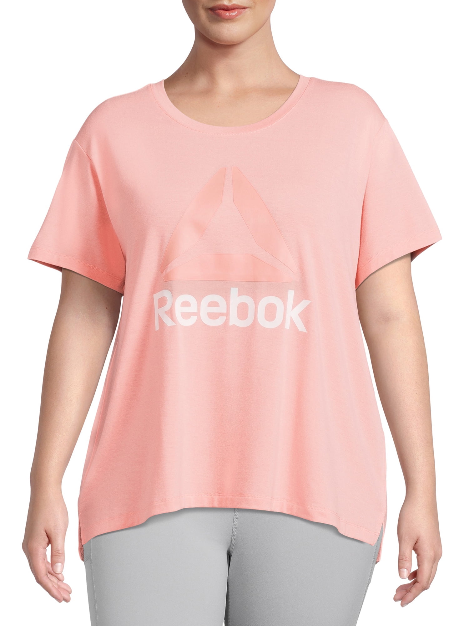Reebok REEBOK Womens Pink Moisture Wicking Breathable Short Sleeve Crew  Neck Active Wear T-Shirt XL