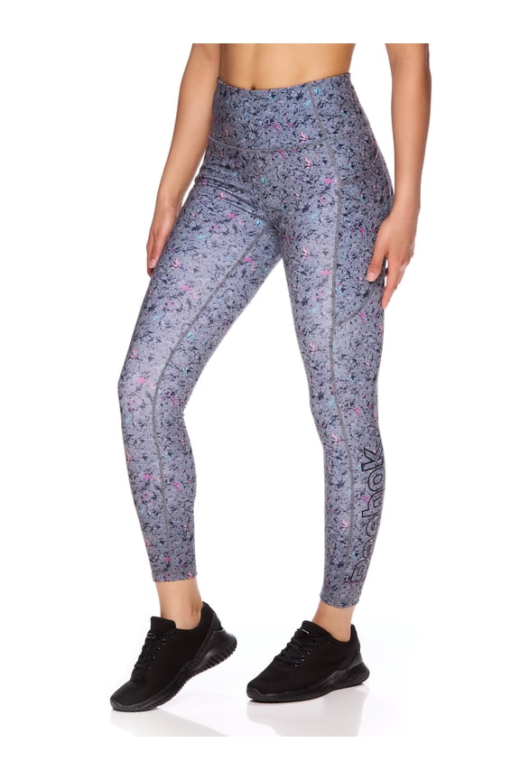 Women's Printed High Rise 7/8 Leggings with 25" Inseam and Side Pockets