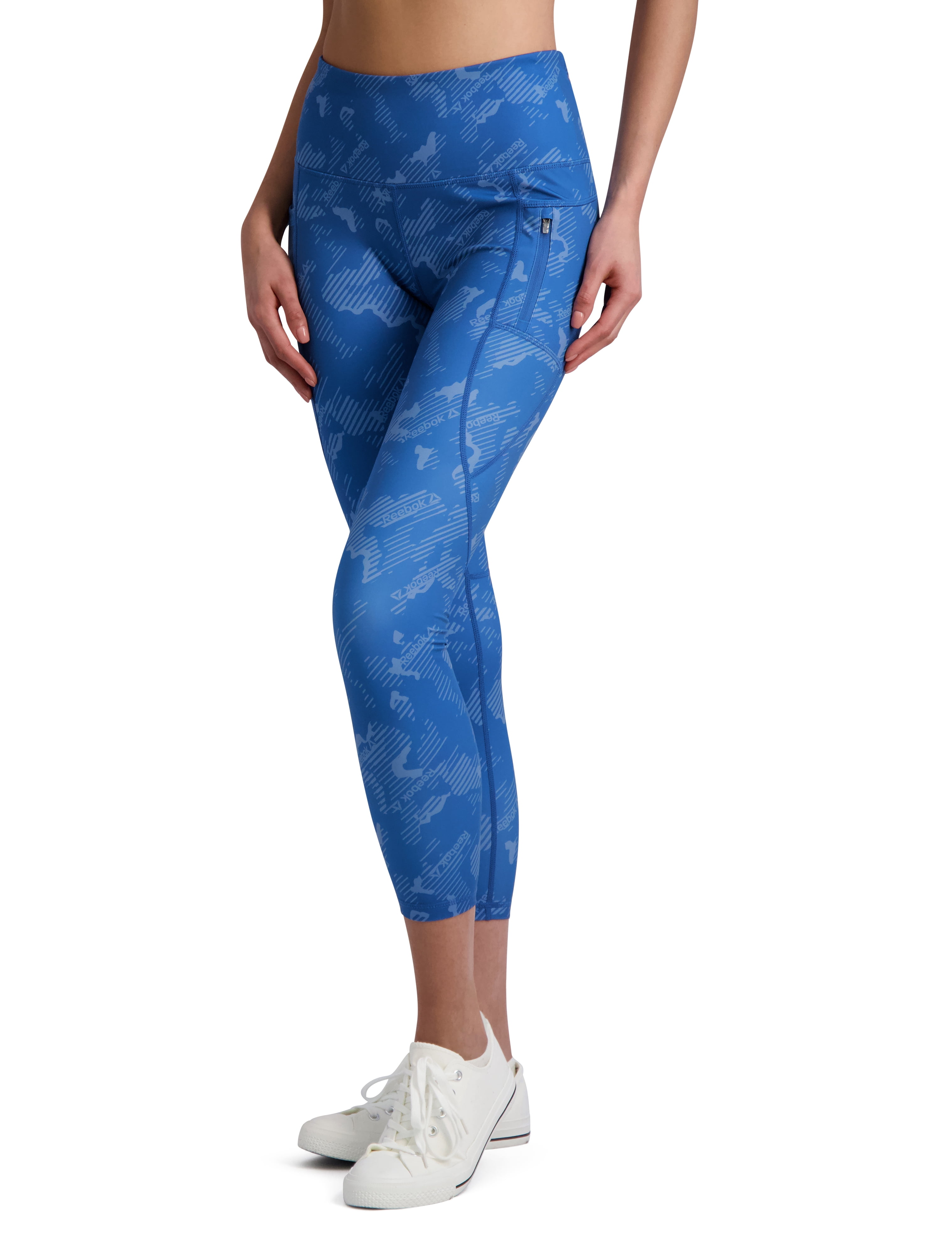 Reebok Women's Printed Revolve High Rise Capri Legging With 22 Inseam And  Side Pockets