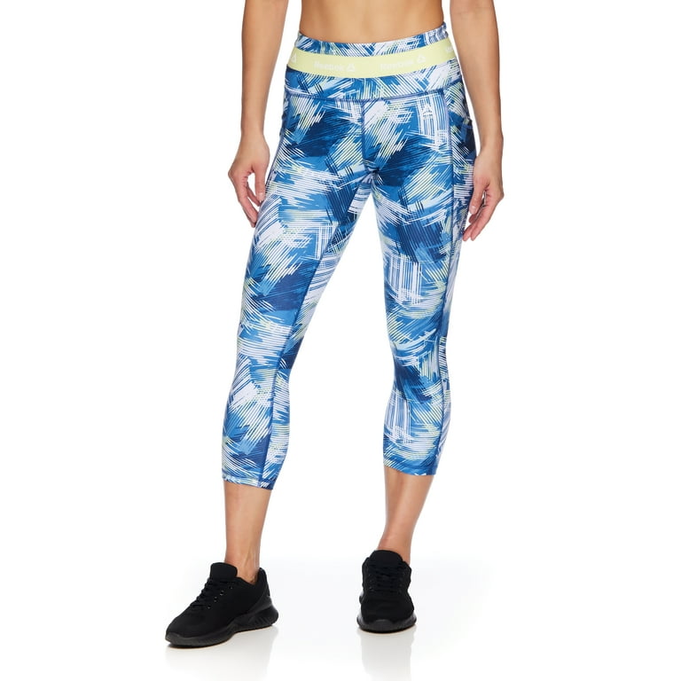 Reebok Women's Printed Revolve High Rise Capri Legging With 22 Inseam And  Side Pockets