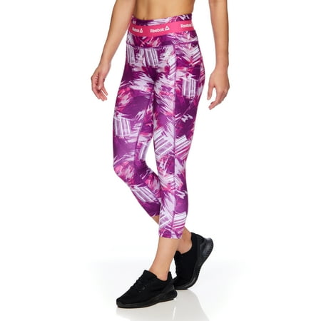 Reebok Women's Printed Revolve High Rise Capri Legging With 22" Inseam And Side Pockets