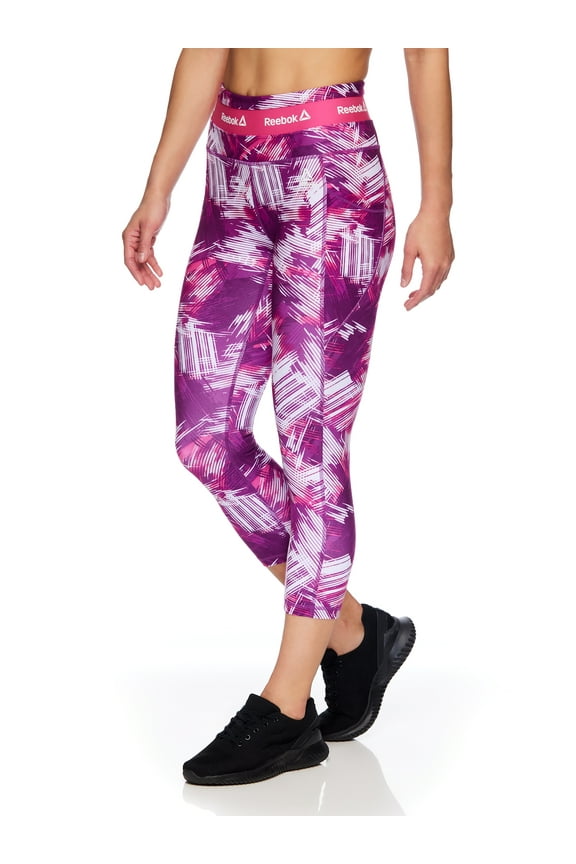 Women's Printed Revolve High Rise Capri Legging With 22" Inseam And Side Pockets