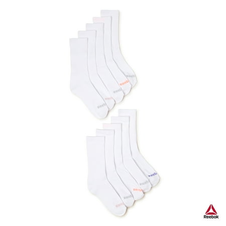 Reebok Women's Pro Series Cushion Crew Socks, 10-Pack