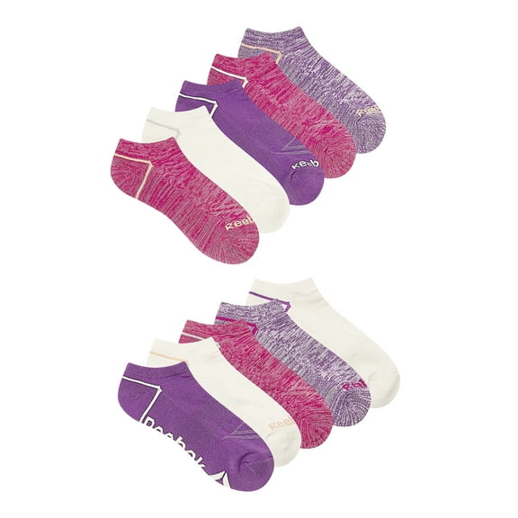 Reebok Women's Pro Series Cushion No Show Socks, 10-Pack