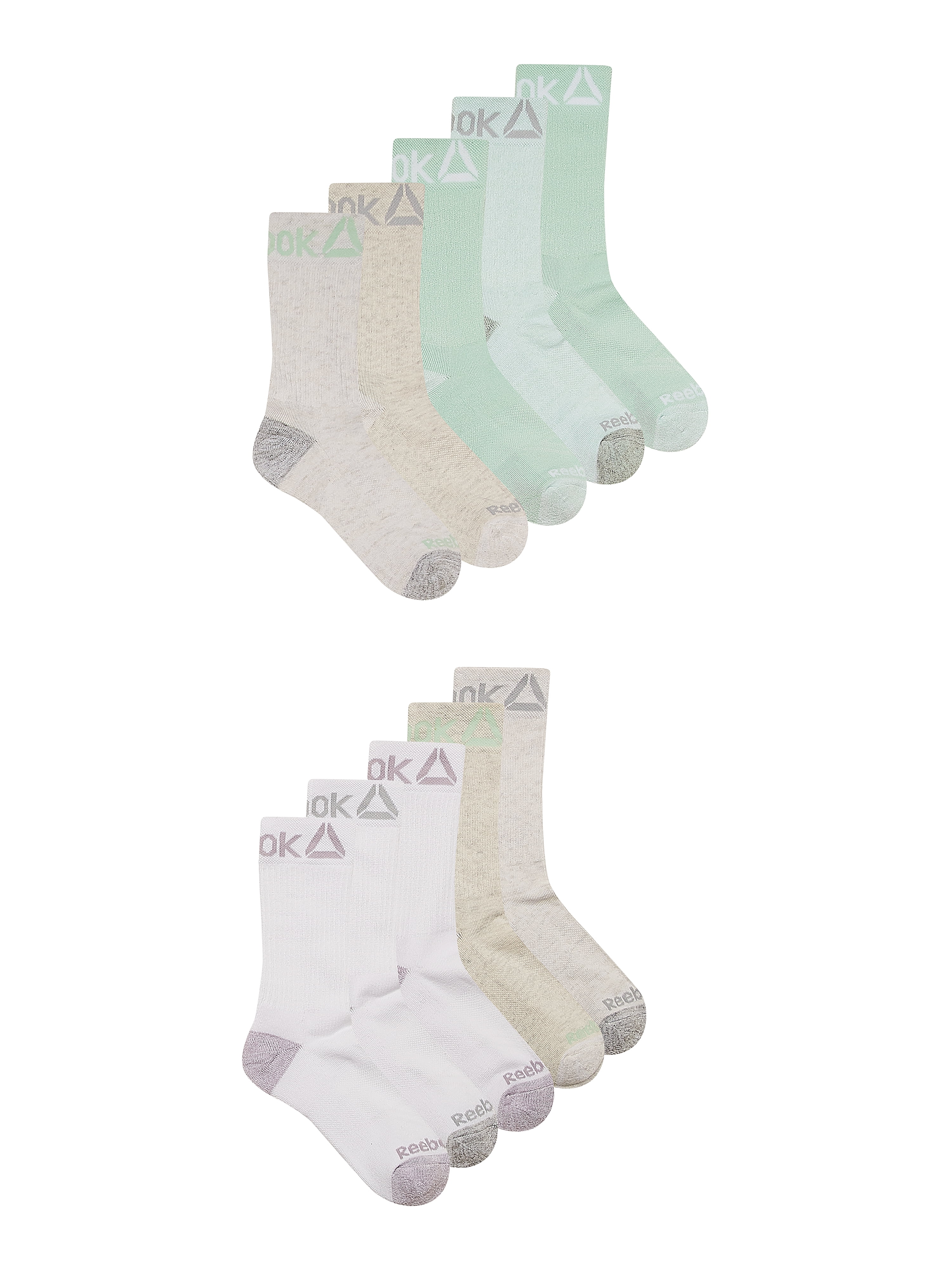 Reebok Women's Pro Series Cushioned Crew Socks, 10-Pack