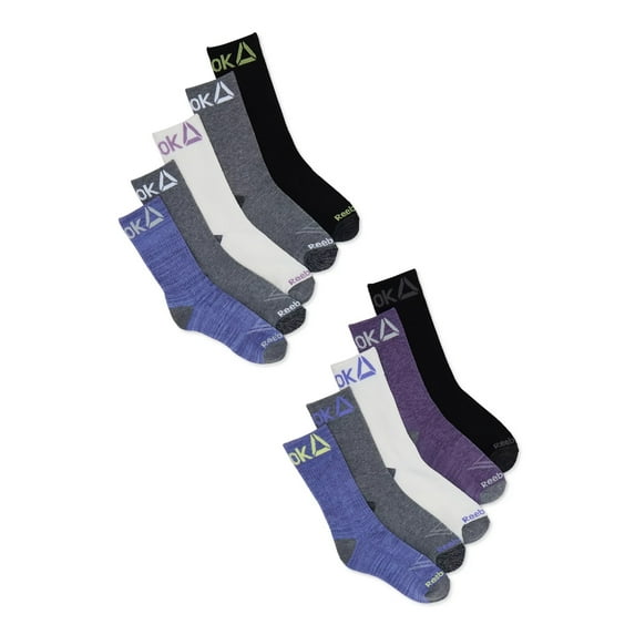 Reebok Women's Pro Series Cushioned Crew Socks, 10-Pack