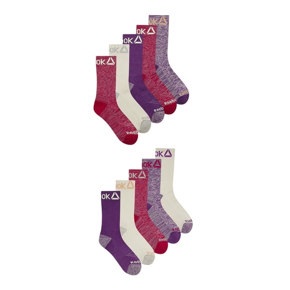 Reebok Women's Pro Series Cushioned Crew Socks, 10-Pack