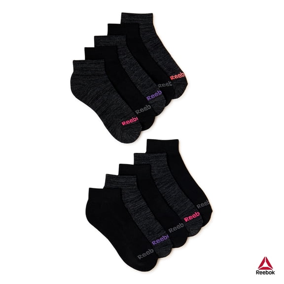 Reebok Women's Pro Series Performance Lightweight Ankle Socks, 10-Pack