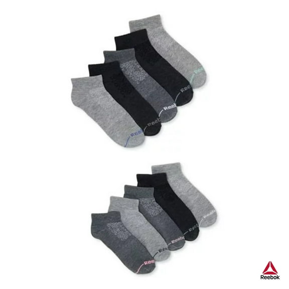 Reebok Women's Pro Series Performance Lightweight Ankle Socks, 10-Pack