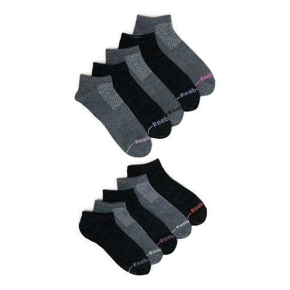 Reebok Women's Pro Series Performance Lightweight Low Cut Socks, 10-Pack