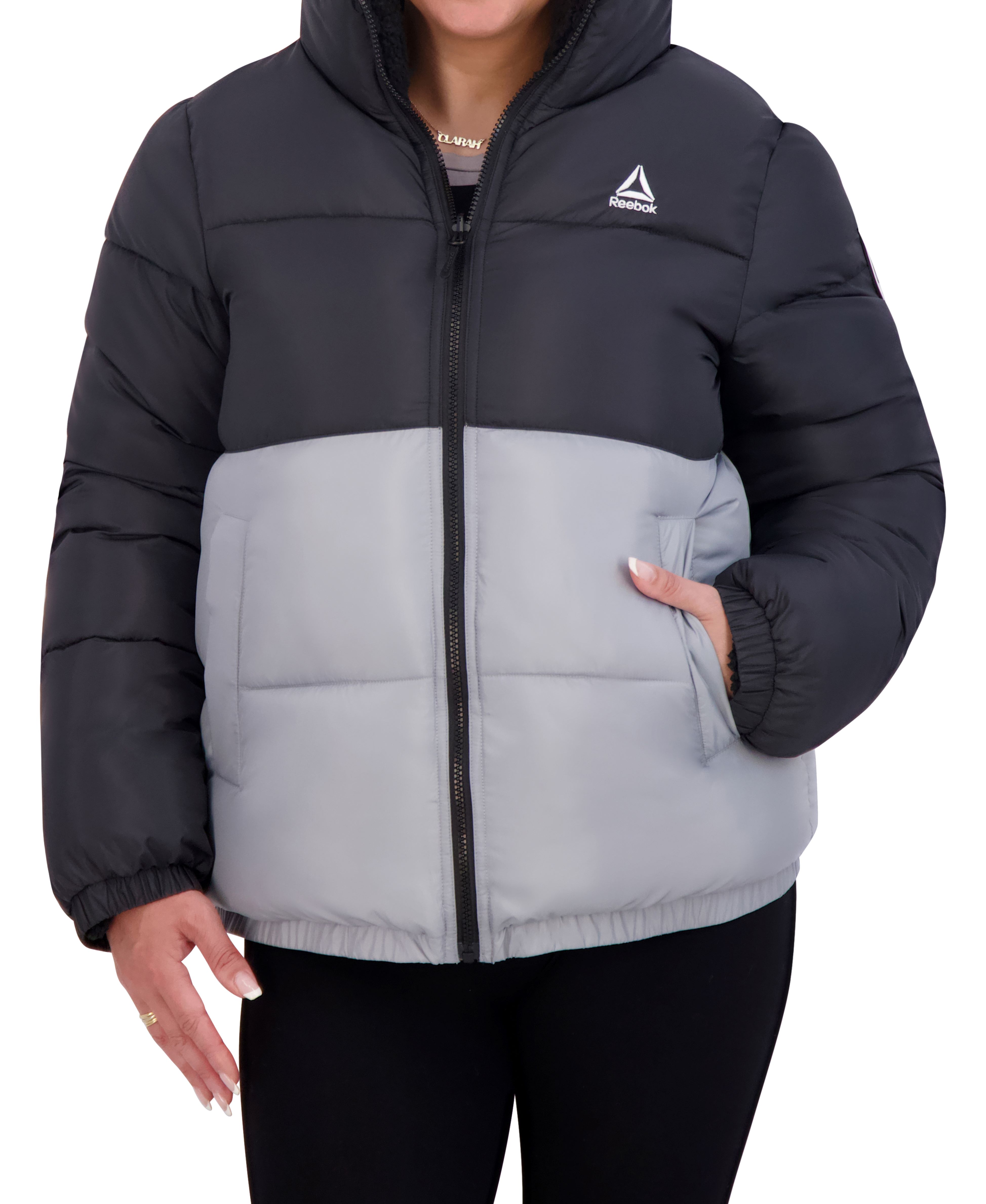 Reebok Women's Reversible Puffer and Faux Shearling Jacket, Sizes XS-3X - image 1 of 6