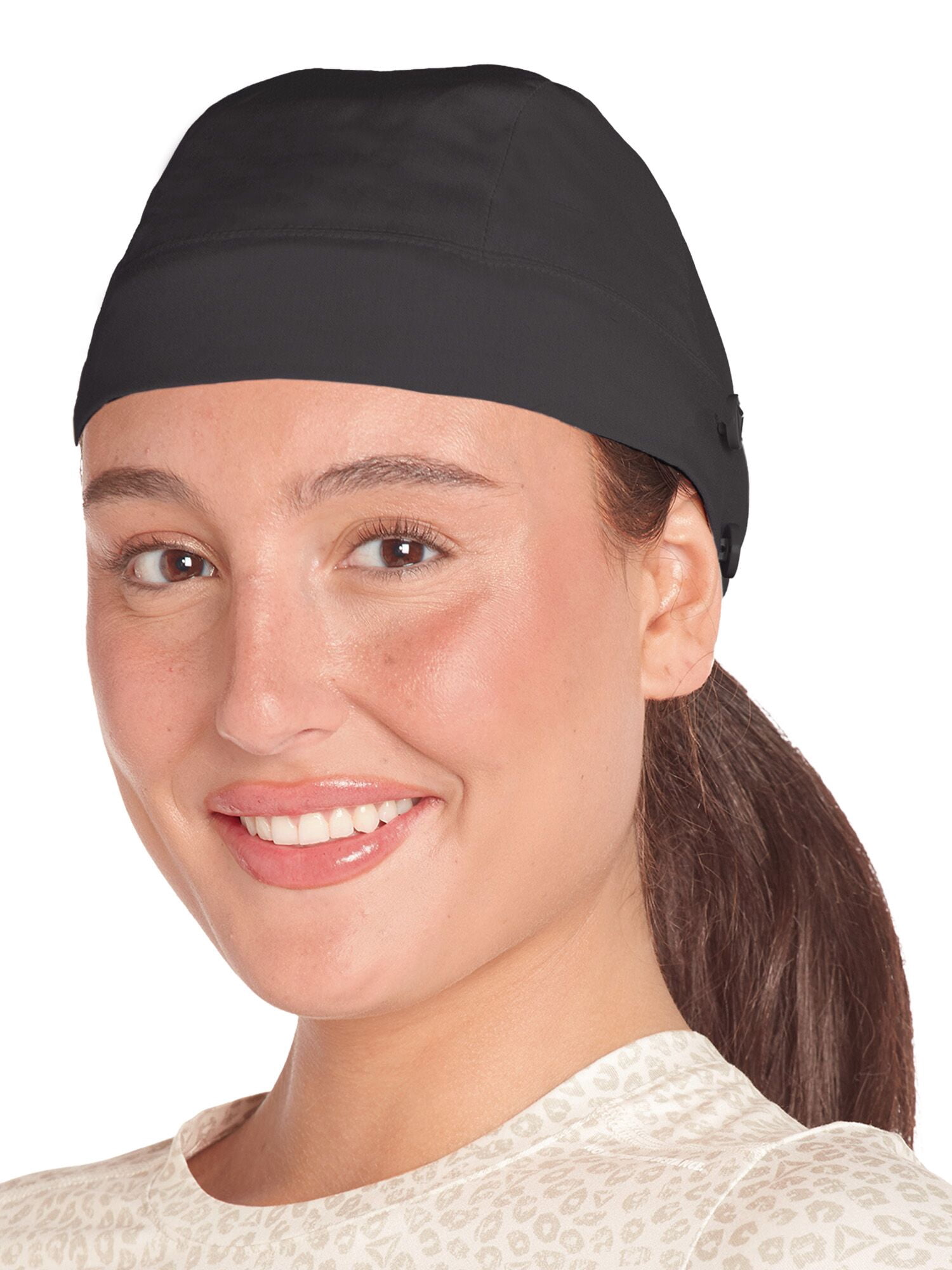 Reebok Women's Scrub Cap Surgery Cap with Mask Buttons, 1 Pack, One Size