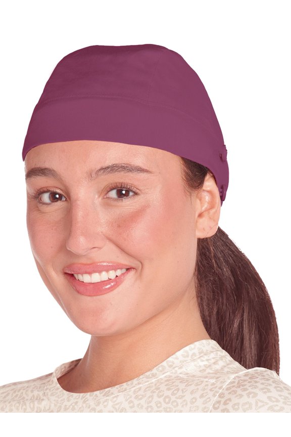 Women's Scrub Cap Surgery Cap with Mask Buttons, 1 Pack, One Size