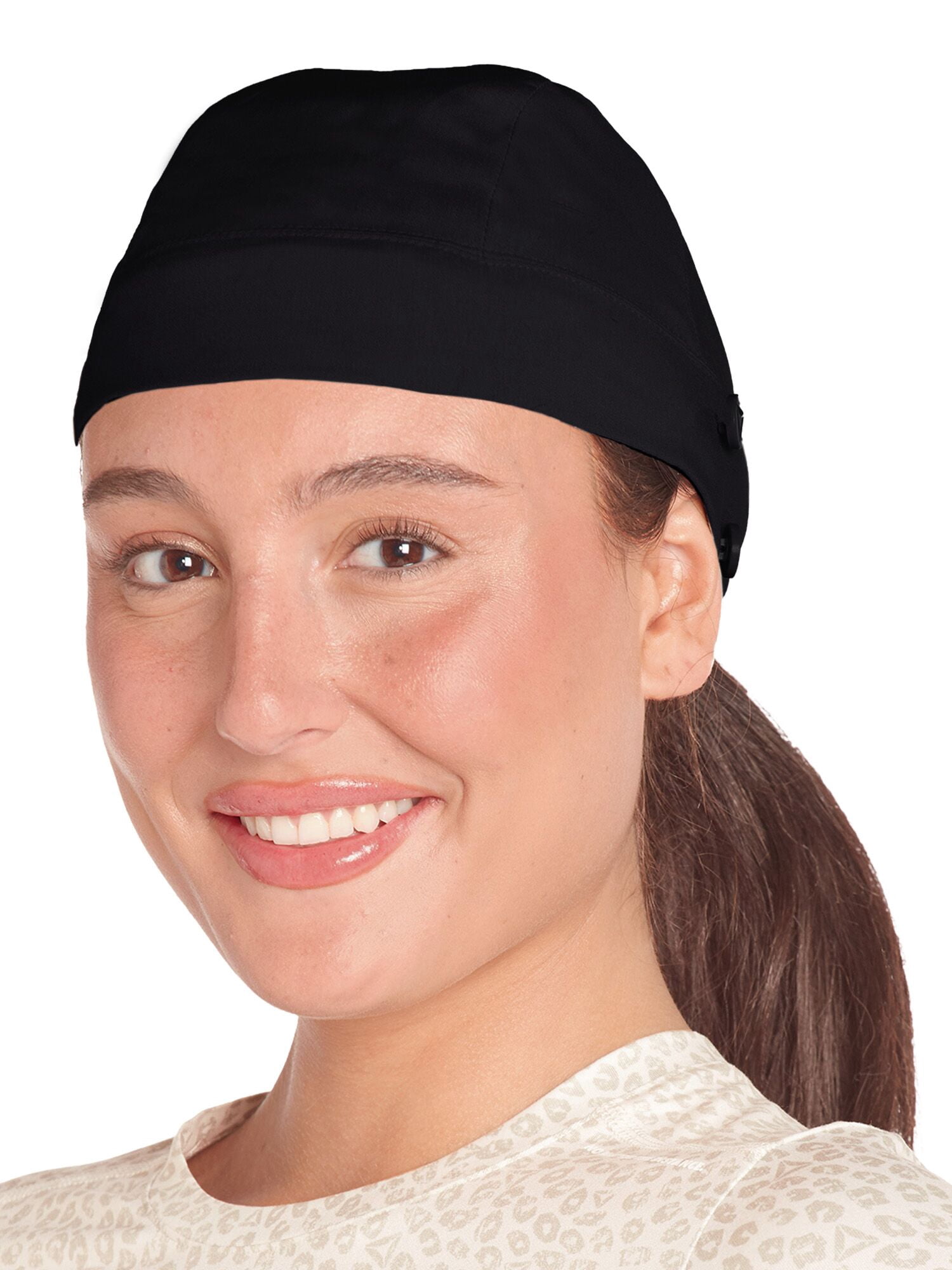Reebok Women's Scrub Cap Surgery Cap with Mask Buttons, 1 Pack, One Size