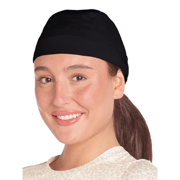 Reebok Women's Scrub Cap Surgery Cap with Mask Buttons, 1 Pack, One Size