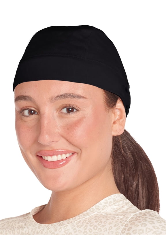 Women's Scrub Cap Surgery Cap with Mask Buttons, 1 Pack, One Size